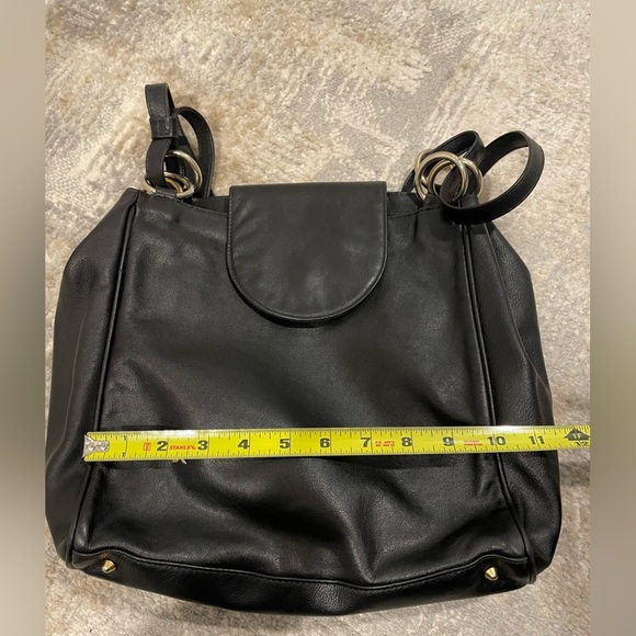 Genuine Leather Hand Made in Italy Black Shoulder Handbag Purse Bag - Picture 8 of 11